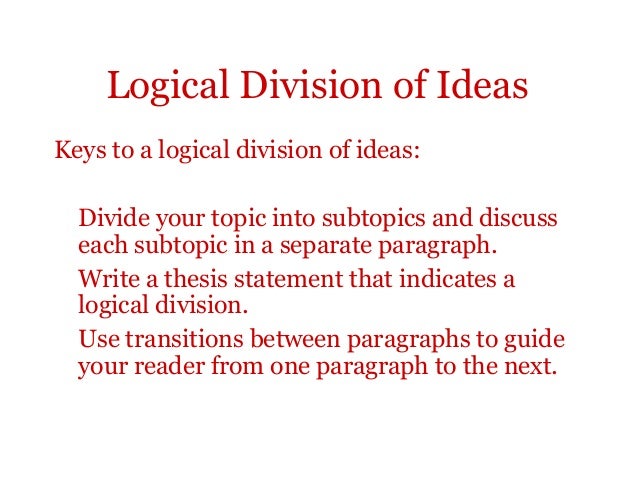 model essay logical division